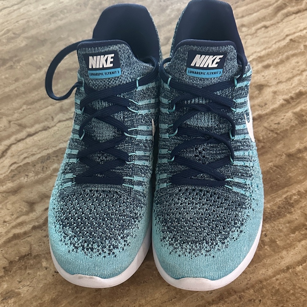 Nike Teal and Navy Running Shoes